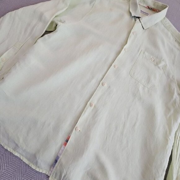 Tommy Bahama Men’s Size XL Linen Tencel Pistachio Green Long Sleeve Button Up - Picture 4 of 15